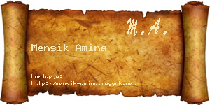 Mensik Amina névjegykártya